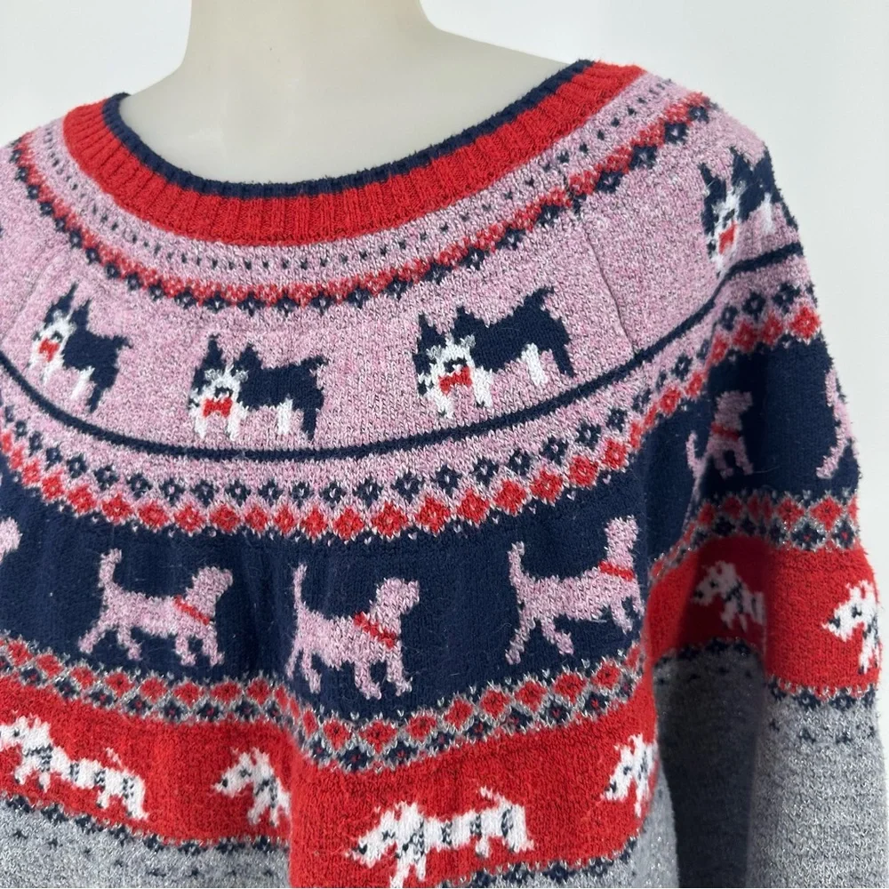 Holiday Time Dog Fair Isle Christmas Ugly Sweater XXL 20 Gray Metallic - Picture 5 of 16